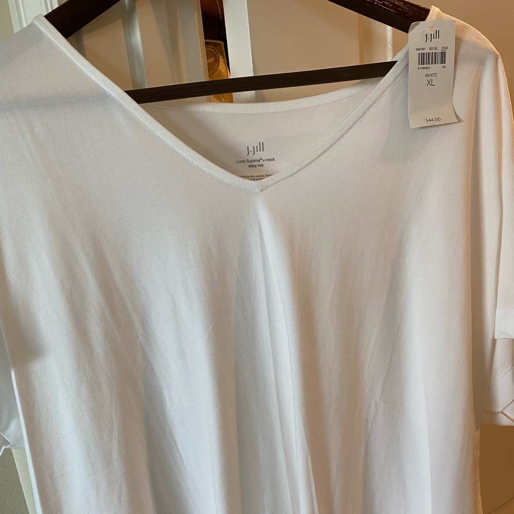 J Jill White Supima Cotton Tee